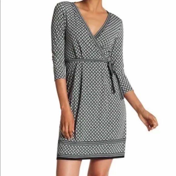 Max Studio Dresses & Skirts - Max Studio XL Jersey Dress Faux Wrap 3/4 Sleeves